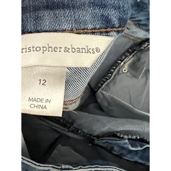 Christopher‎ & Banks Pineapple Embroidered Denim Shorts Size 12 summer vacation - Picture 4 of 11